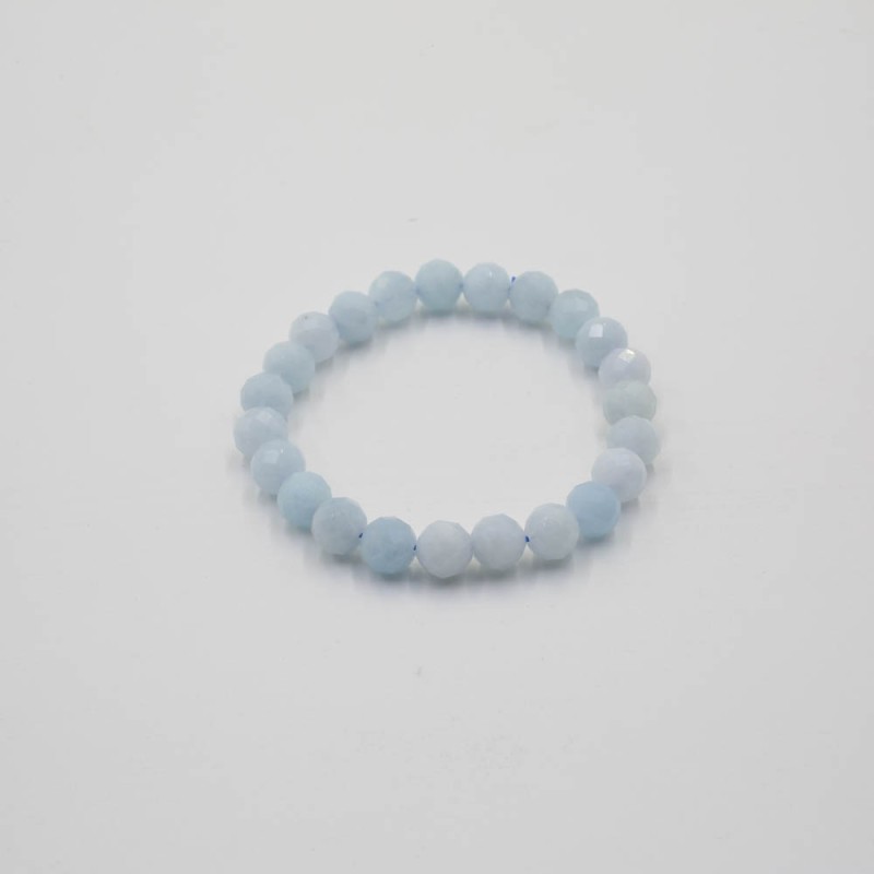 Усан биндэряа / Aquamarine / чулуун  бугуйвч талсттай, 8 мм
