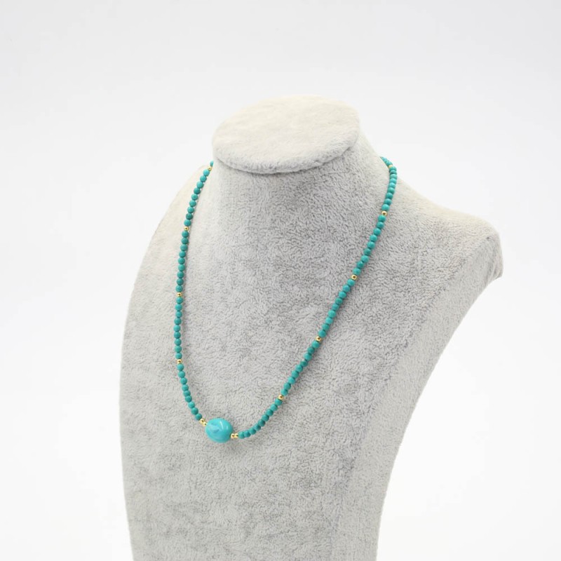 Оюу / Turquoise / чулуун  зүүлт  2 мм, 11×14 мм кулонтой